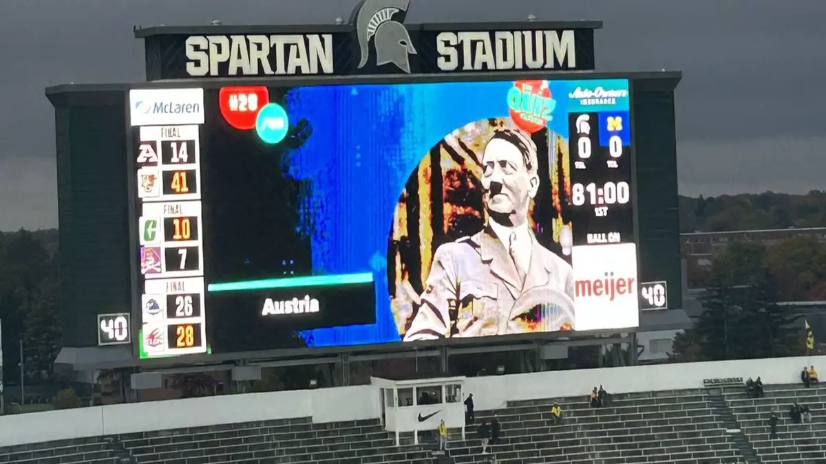 "Michigan State's Apology for Hitler Image in Stadium Sparks Controversy"