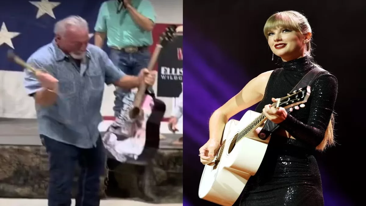 "Texas Man Smashes $4,000 Taylor Swift Guitar After Auction Win – Watch the Shocking Moment!"